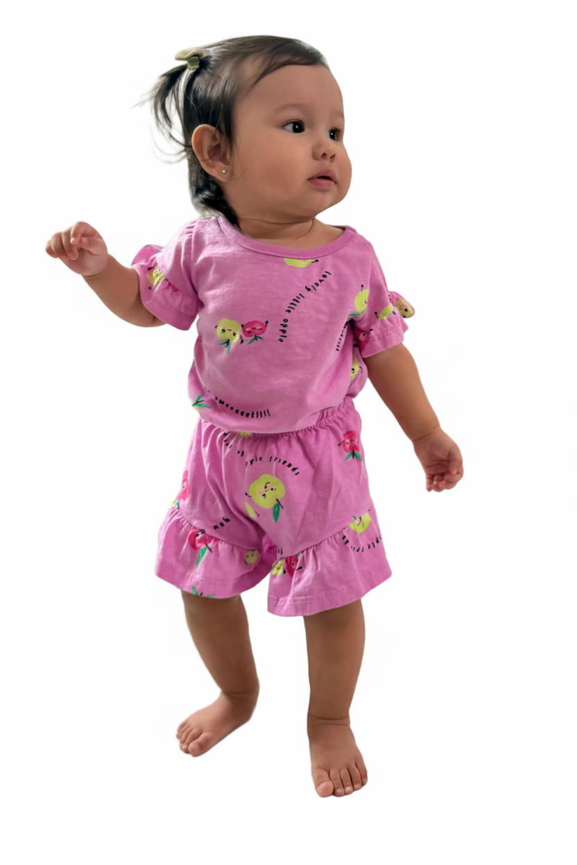 Set 2 piezas bebe niña color morado lila Bee loop niña 17984 - AB2192 promo 3x1000