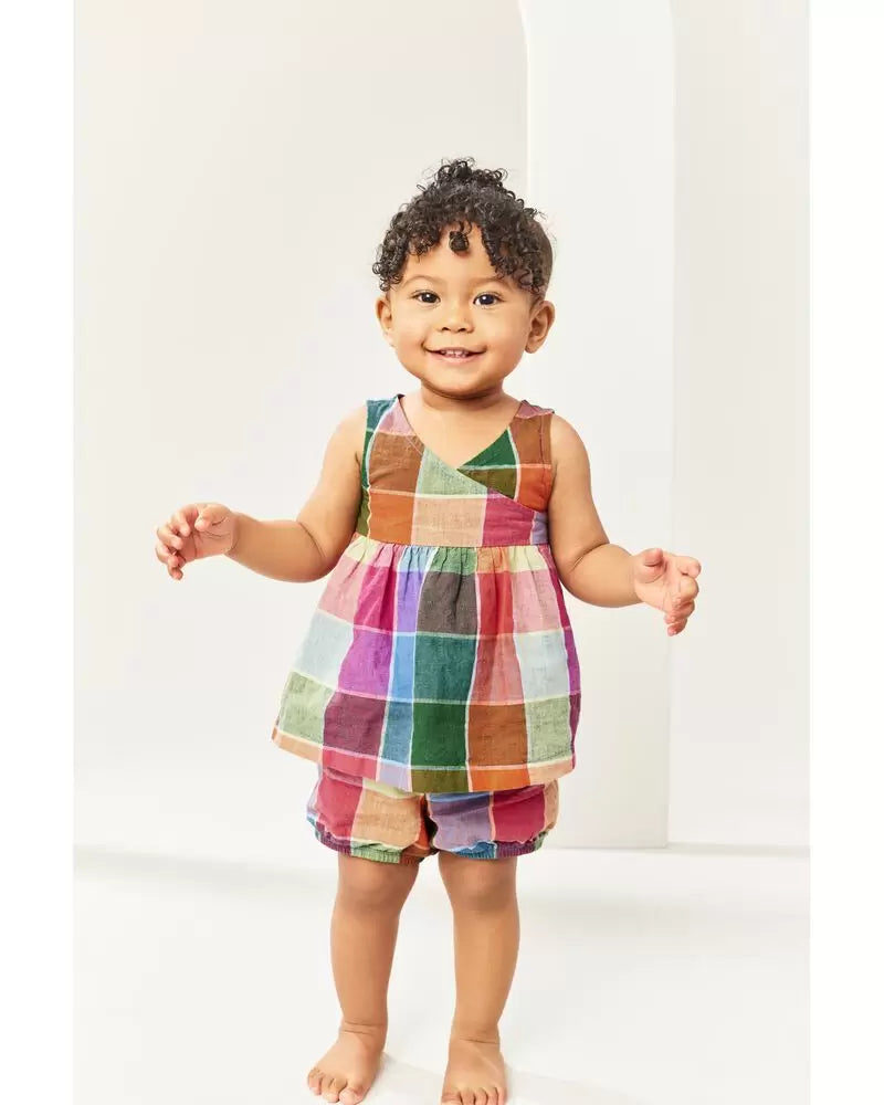 Set 2 piezas niña Carters cuadros colores