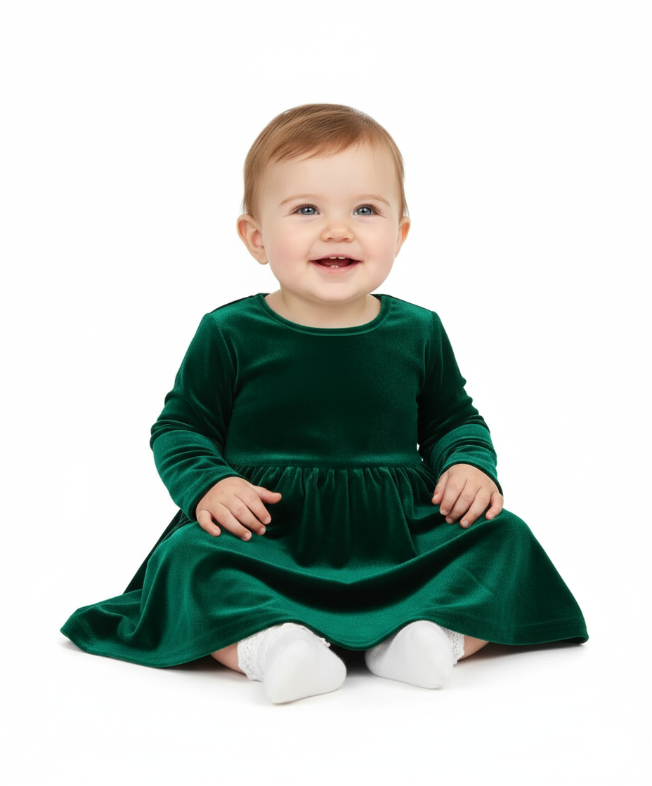 Vestido verde niña velvet Childrens Place 12m a 16 años 75691504
