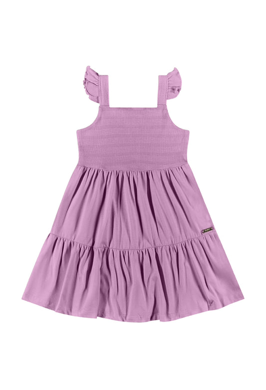 Vestido morado quimbykids niña 34187-143209 revuelos algodón