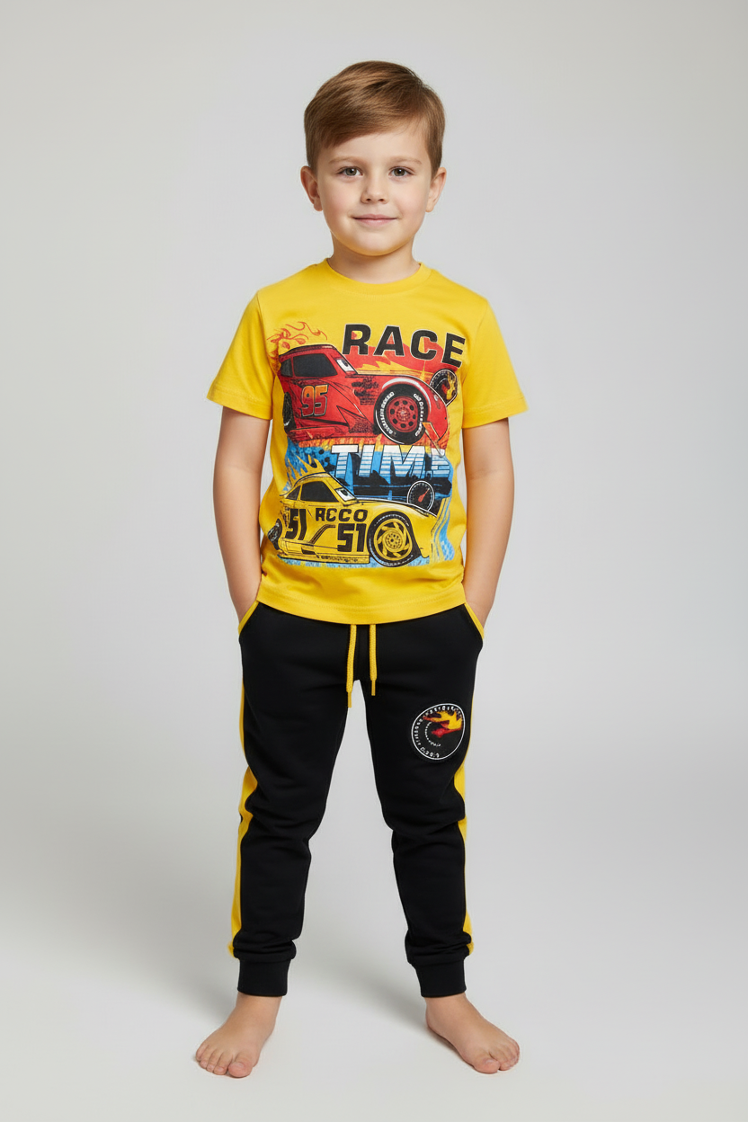 Set conjunto 2 piezas rayo McQueen cars camisa amarilla niño A9-C3-173N 590490