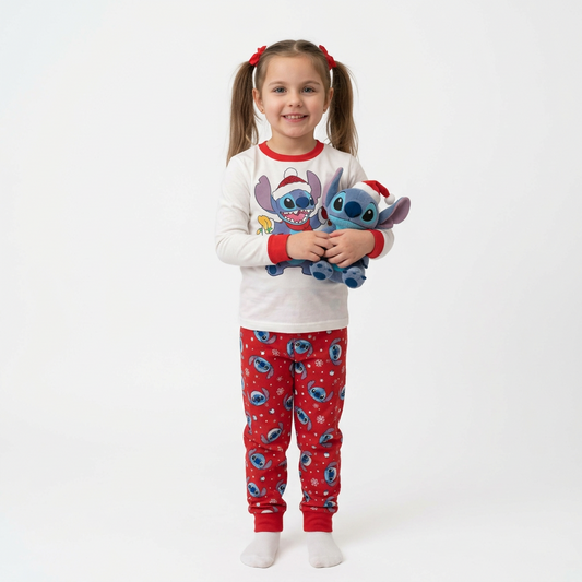 Pijama niña blanca roja navidad navideño Stitch D3-STI-100D 590490