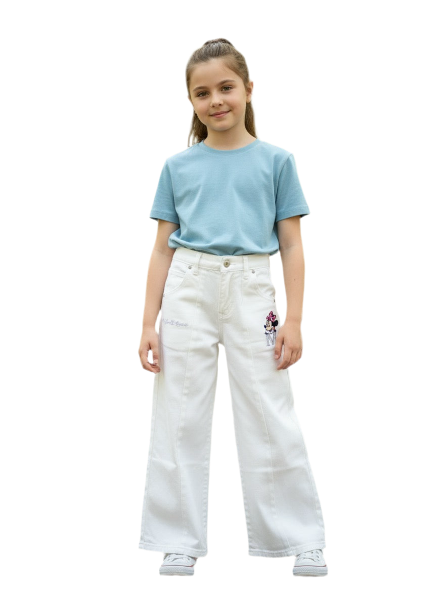 Pantalon jeans blanco niña Minnie Disney MM-2519
