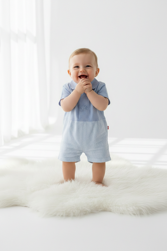 Mameluco overall azul claro bebe niño Fisher Price 123-W29- 3298