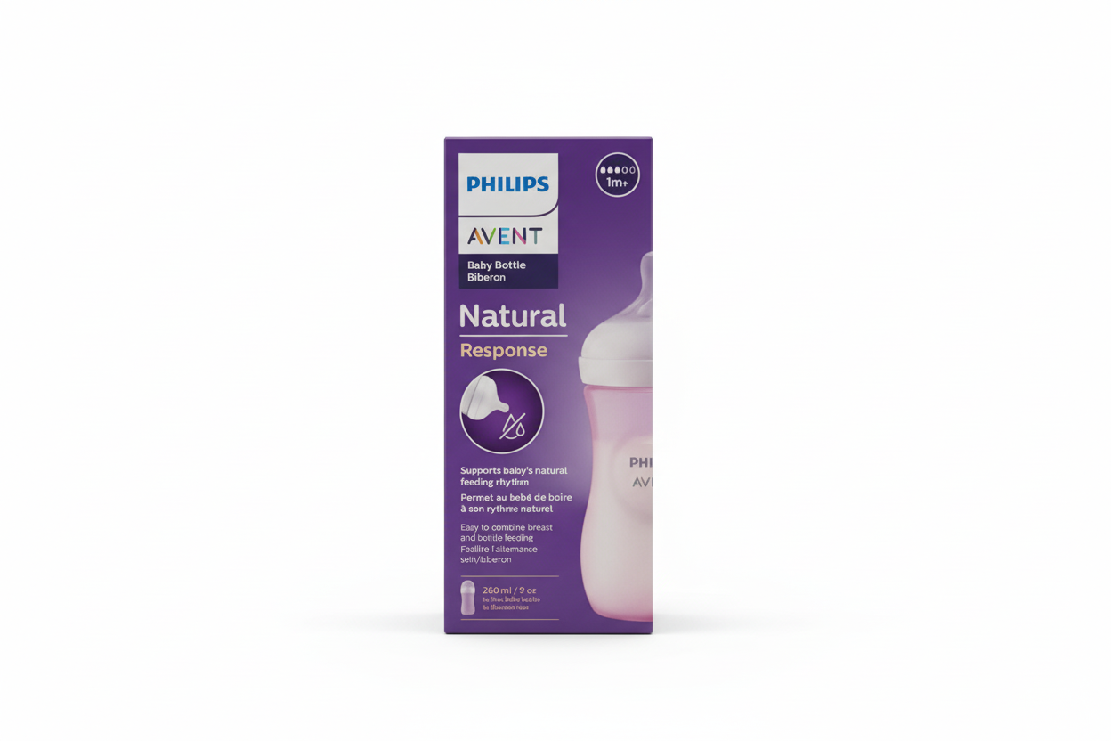 Biberon anticolico Avent Natural Rosado 1m+ 260ml(9onz)