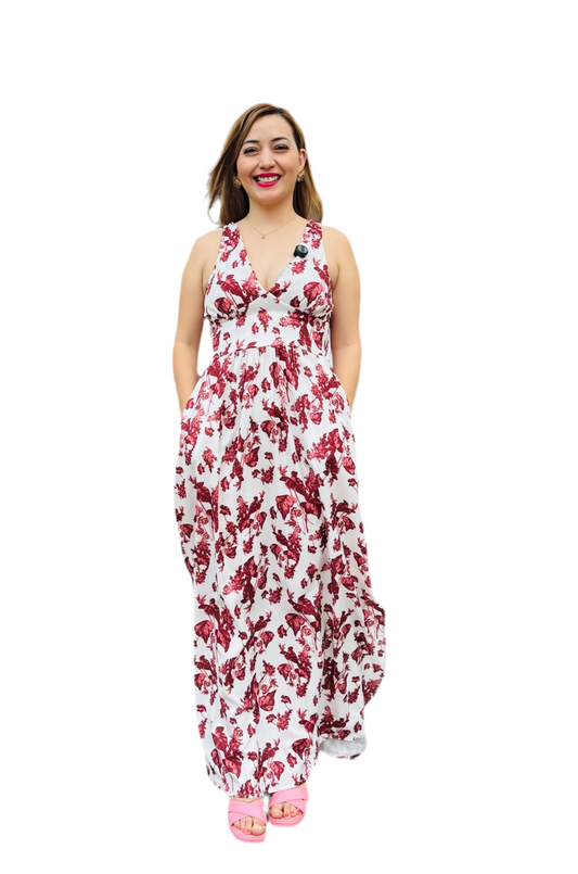 Vestido para dama hojas rojas IN12-2285 890790 promo 2x1000