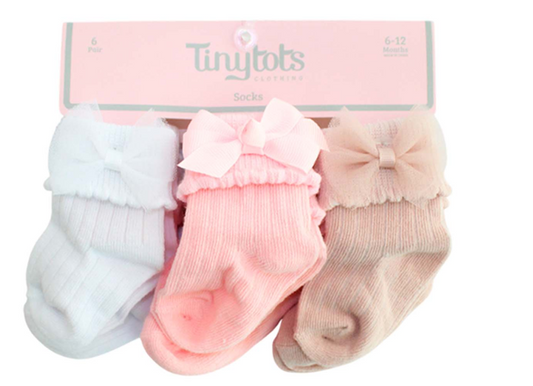 Calcetines revuelos blanco rosado café bebe niña Tinytots KGXDF1039-ICC