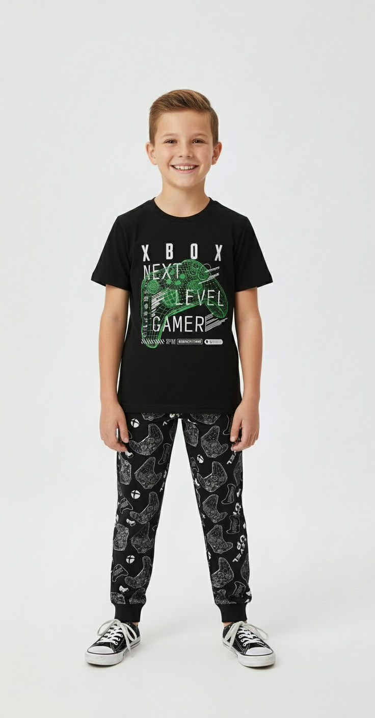 Pijama negra Xbox niño Tinytots 2790