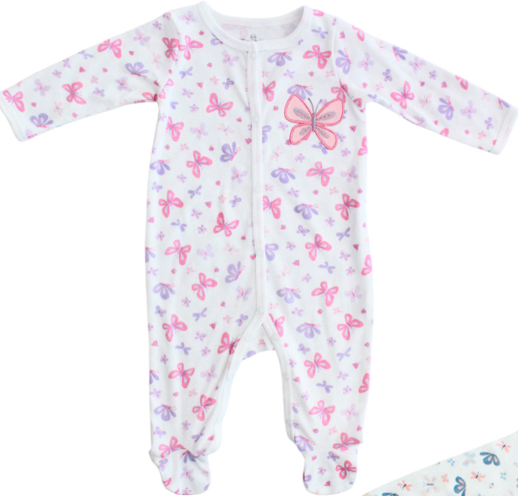 Pijama Mameluco bebe niña mariposa morado Tinytots D00421TT