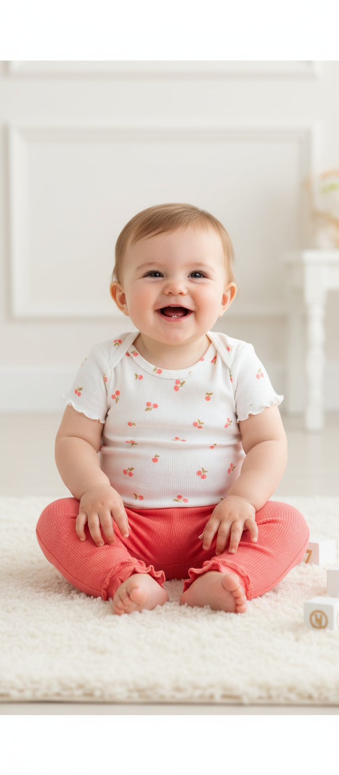 Pijama mameluco cereza blanco bebe niña Tinytots AP15074 promo 4x1000