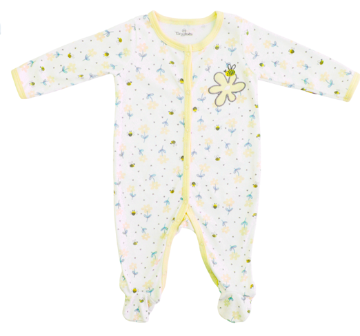 Pijama amarilla flores bebe niña Tinytots D00422TT