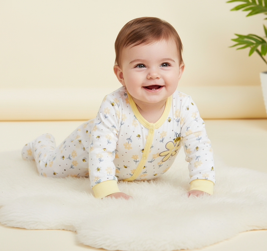 Pijama amarilla flores bebe niña Tinytots D00422TT promo 4x1000