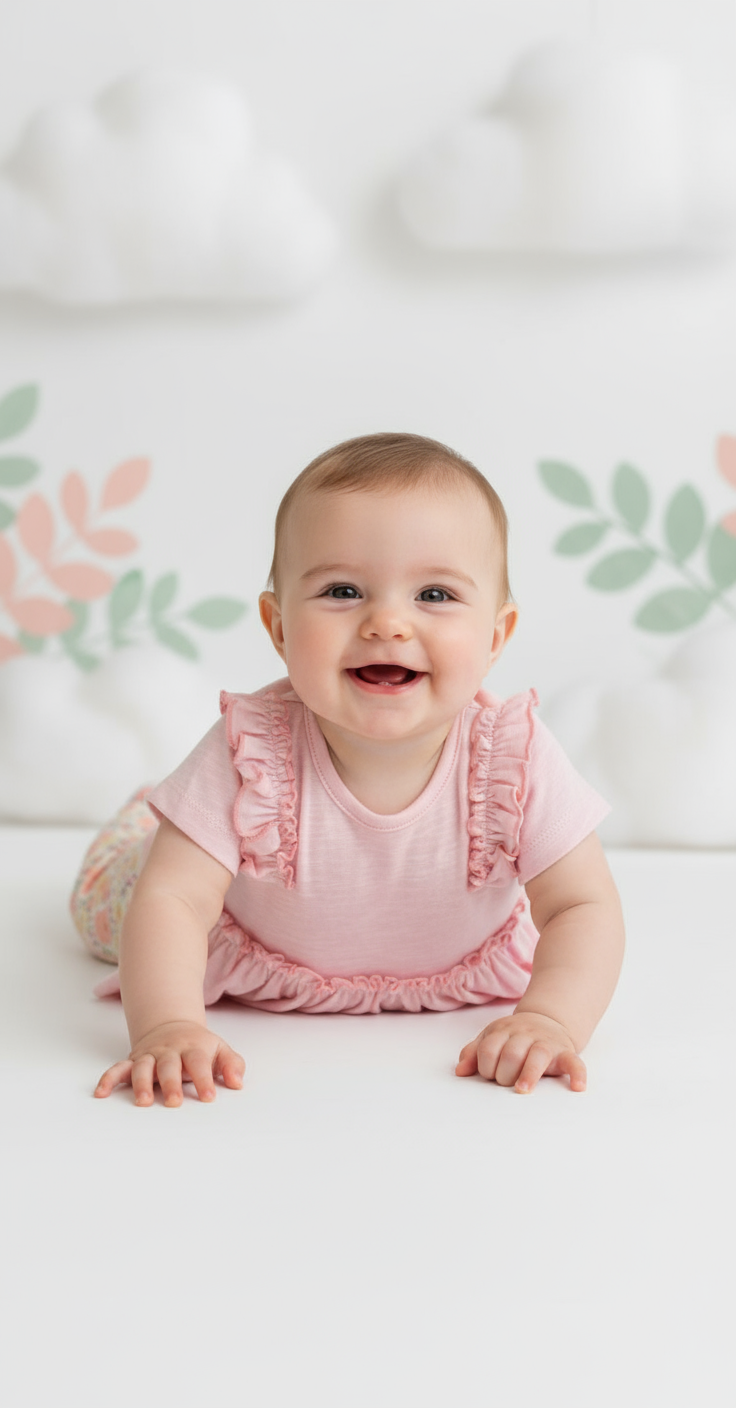 Set conjunto 2 piezas camisa beige flores leggins rosado Tinytots AG007 promo 3x1000