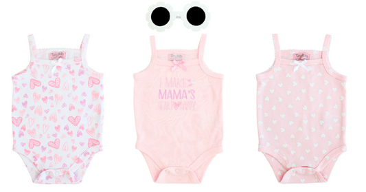 Set 3 mamelucos gafas de sol bebe niña rosado Tinytots AP15180
