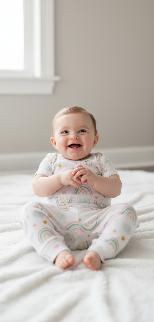 Pijama blanca arcoíris bebe niña Tinytots 458C-Y1311