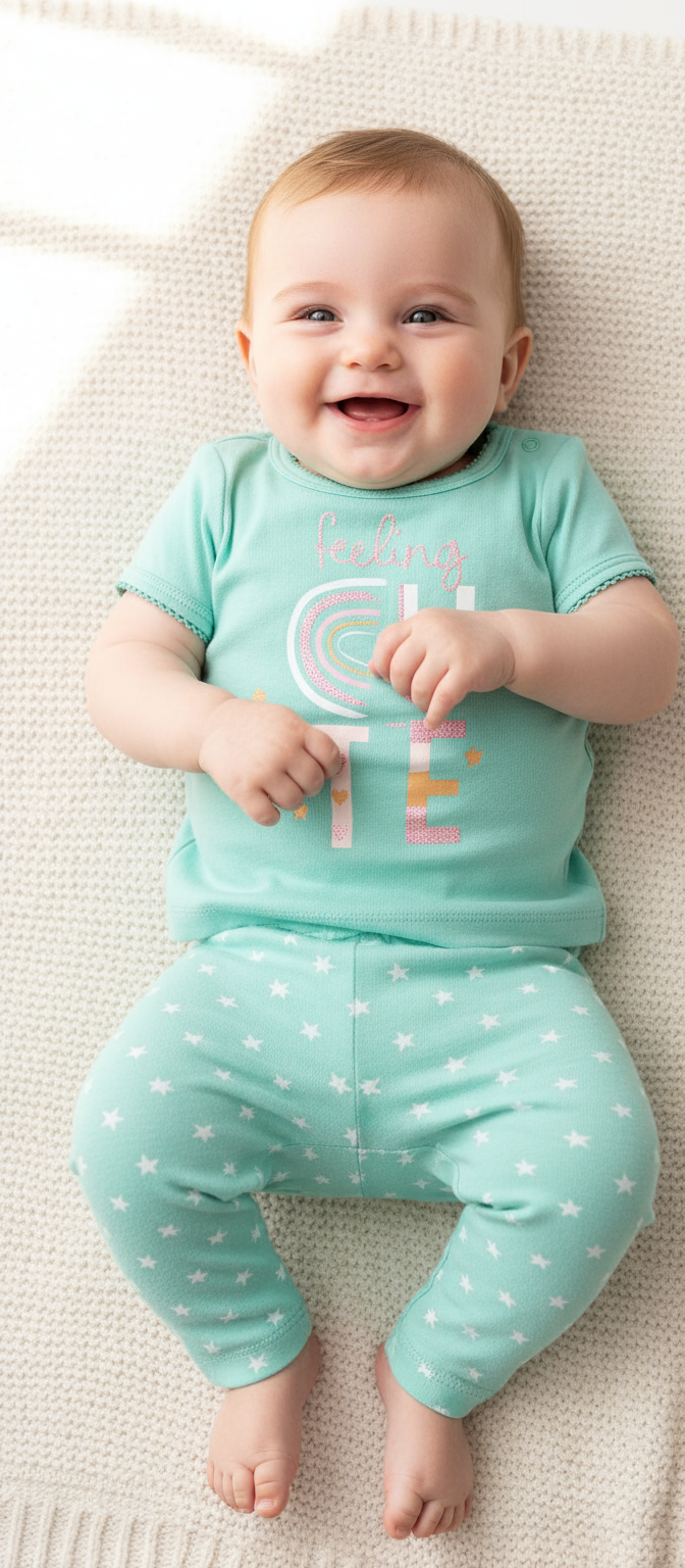 Pijama verde estrellas bebe niña Tinytots 458C-Y1311