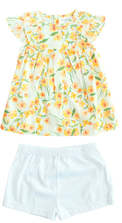 Set 2 piezas Vestido bebe niña amarillo floreado Tinytots 221-W28-3149