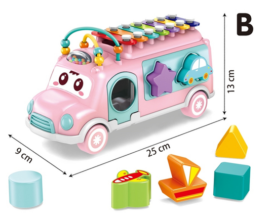 Juguete carro piano musical rosado bebe niña Tinytots HE8019