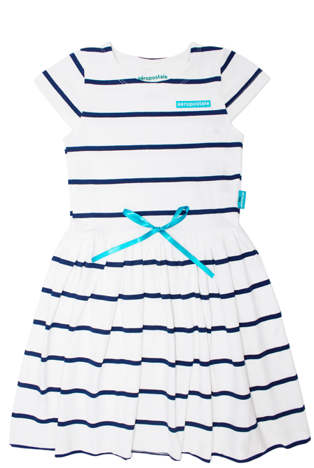 Vestido blanco chongo azul cielo niña Aeropostale 3091