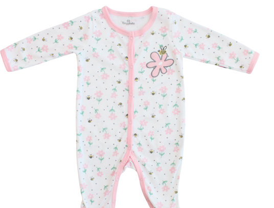 Pijama rosada flores bebe niña Tinytots D00422TT