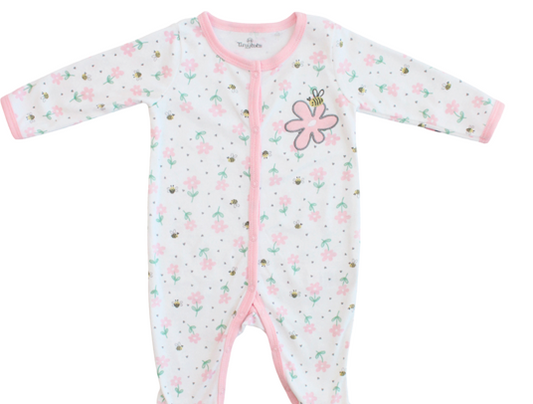 Pijama rosada flores bebe niña Tinytots D00422TT