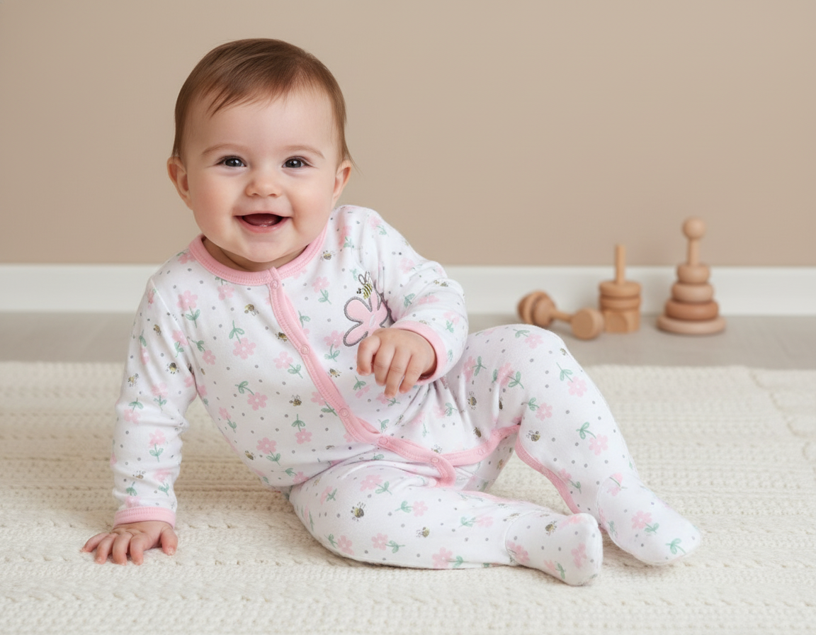 Pijama rosada flores bebe niña Tinytots D00422TT promo 4x1000