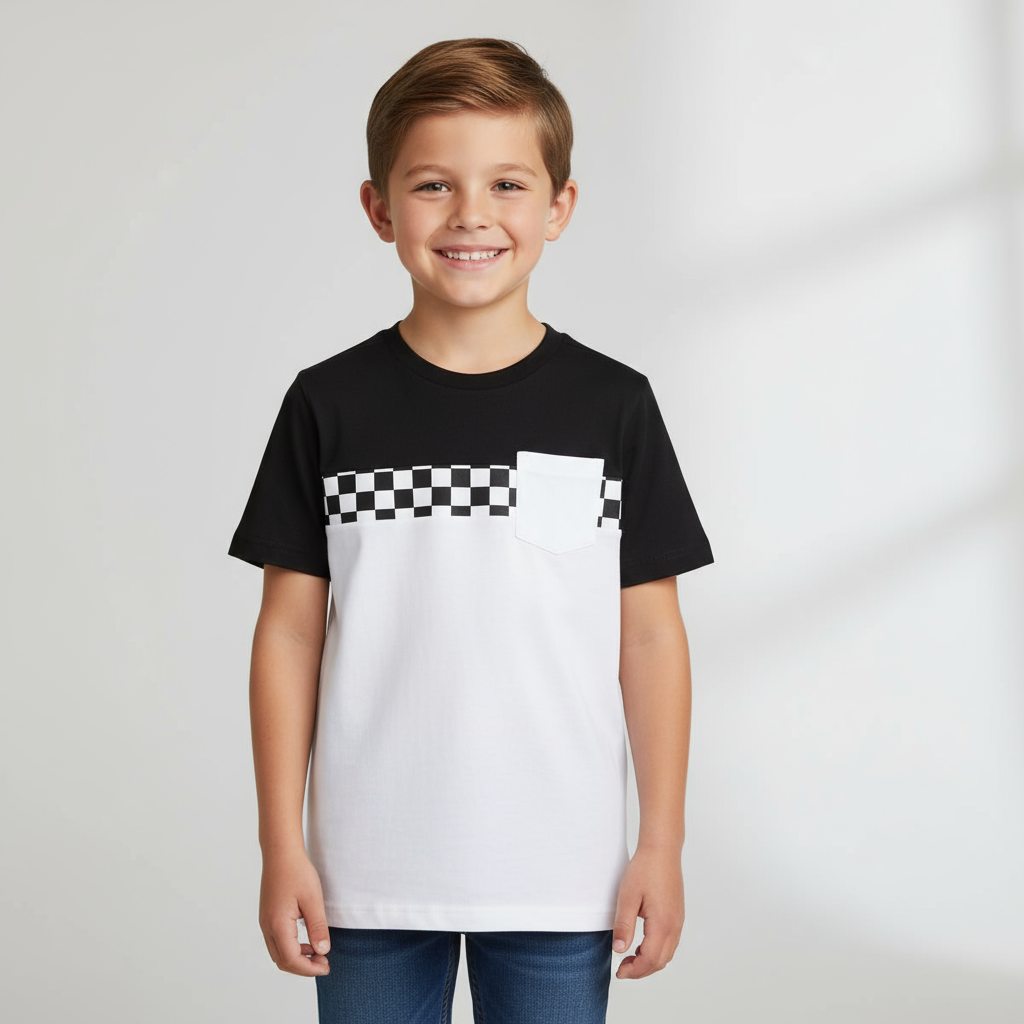 Camisa niño blanca negra Wonder nation WN13