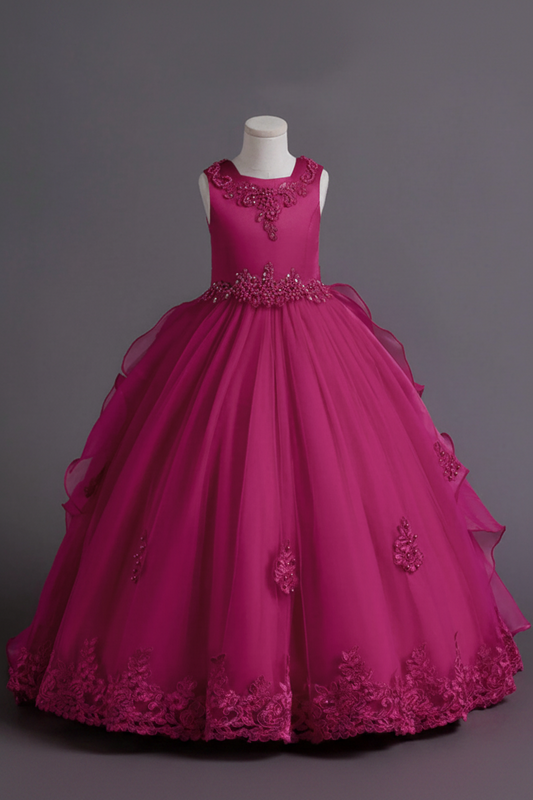 Vestido rosado fucsia gala evento niña sk25042279014974988