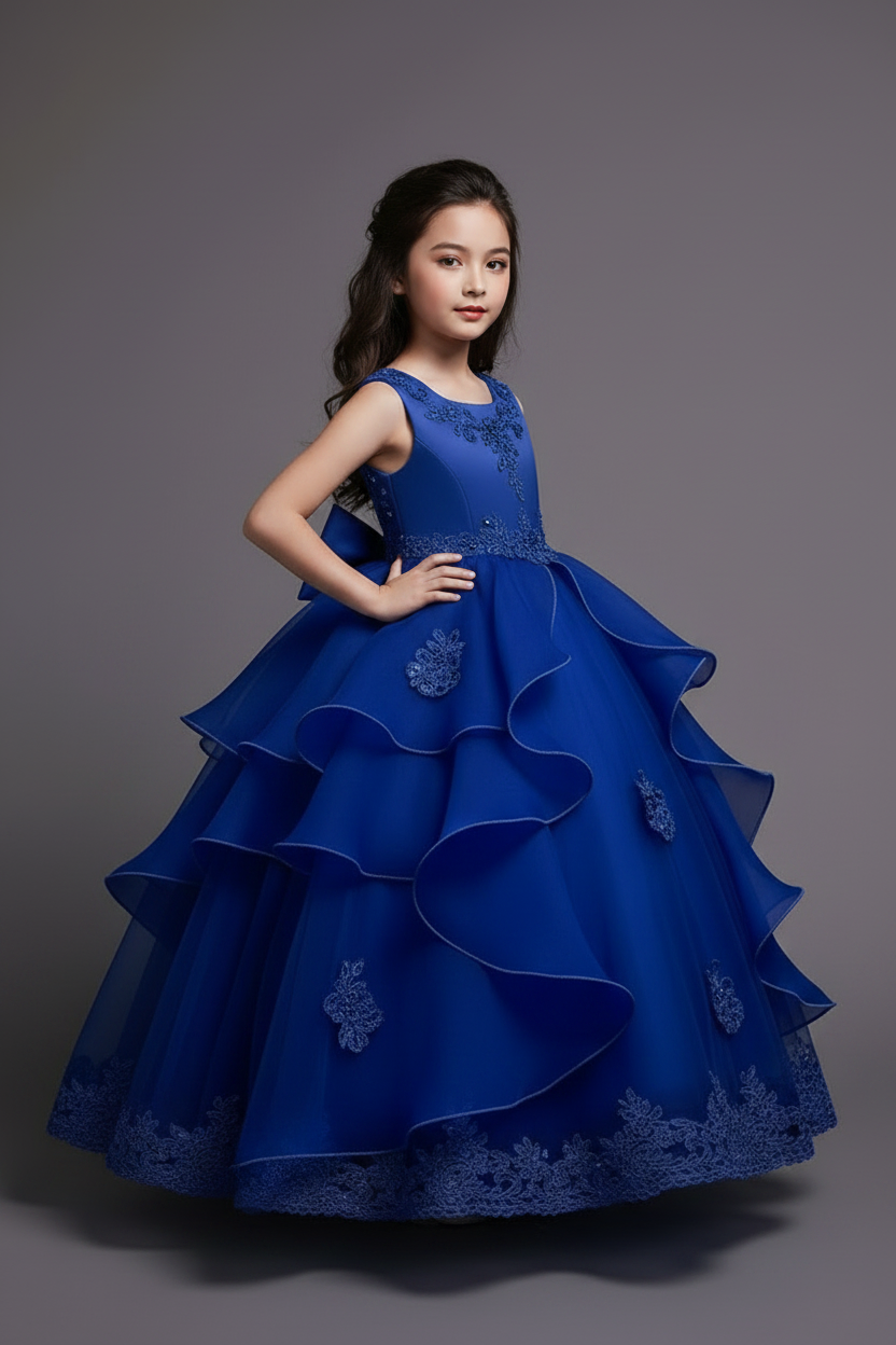 Vestido azul royal gala evento niña sk25042279014961227