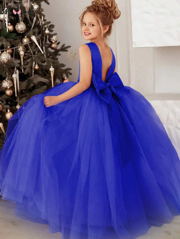 Vestido azul royal evento gala niña sk25052470277337422