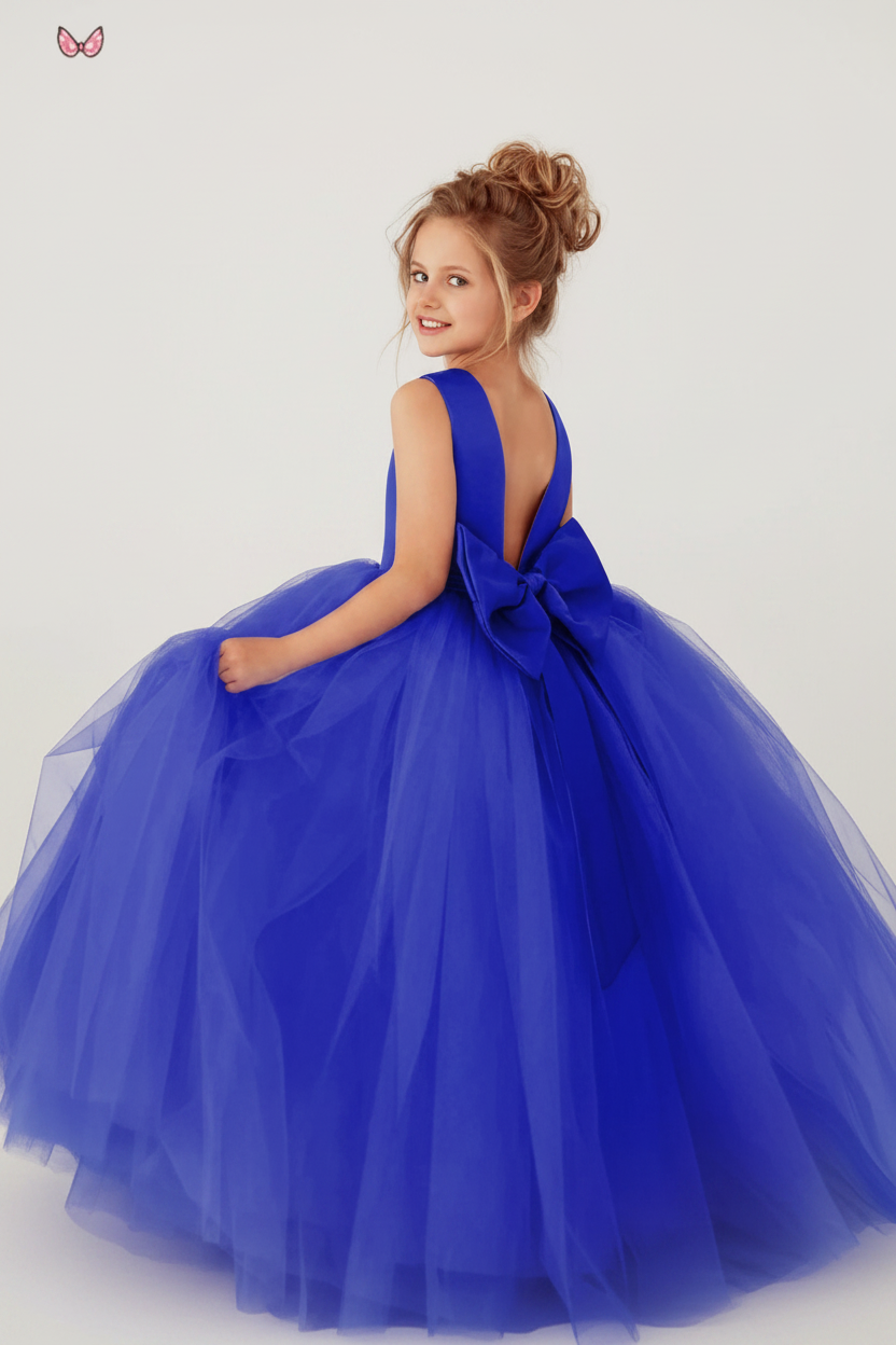 Vestido azul royal evento gala niña sk25052470277337422