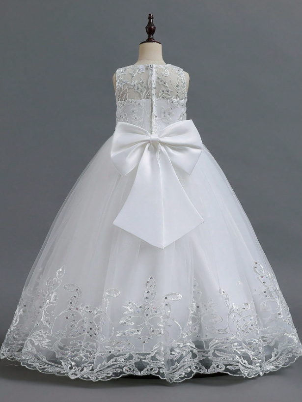 Vestido blanco gala eventos bautizo niña sk25050831441011228