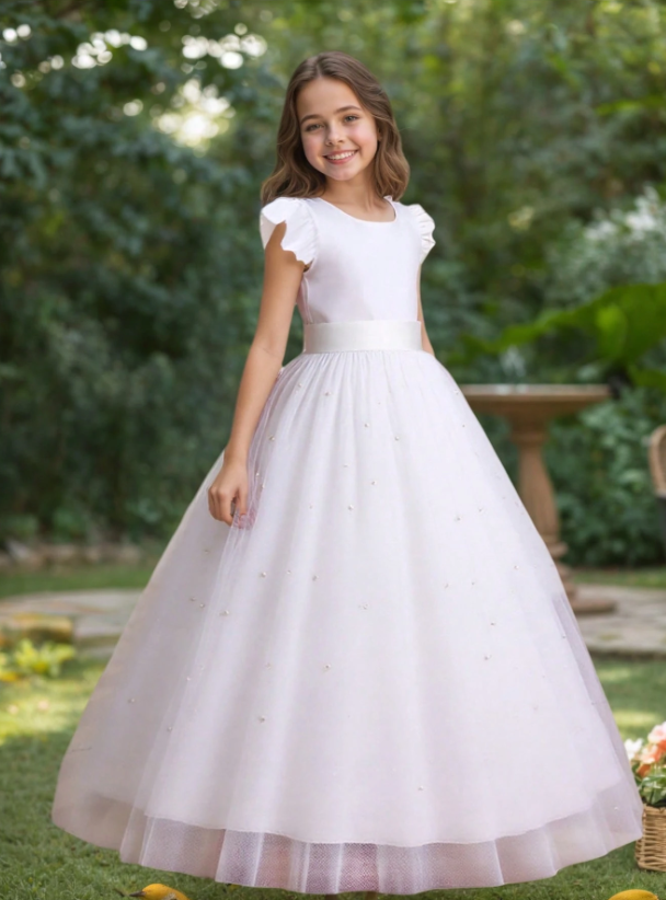 Vestido blanco gala evento niña sk2411264534630101