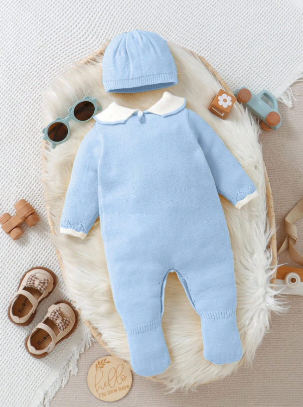 Set conjunto pijama gorro bebe niña azul sa2410109275315258