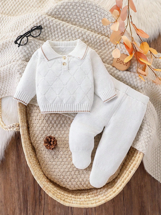 Set conjunto camisa pantalon blanco bebe niño sa25072254302226213