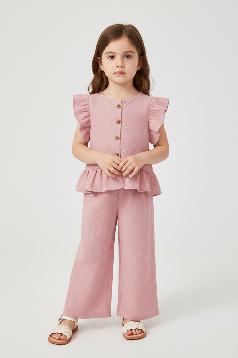Set conjunto camisa pantalon rosado bebe niña sa2411226269582221