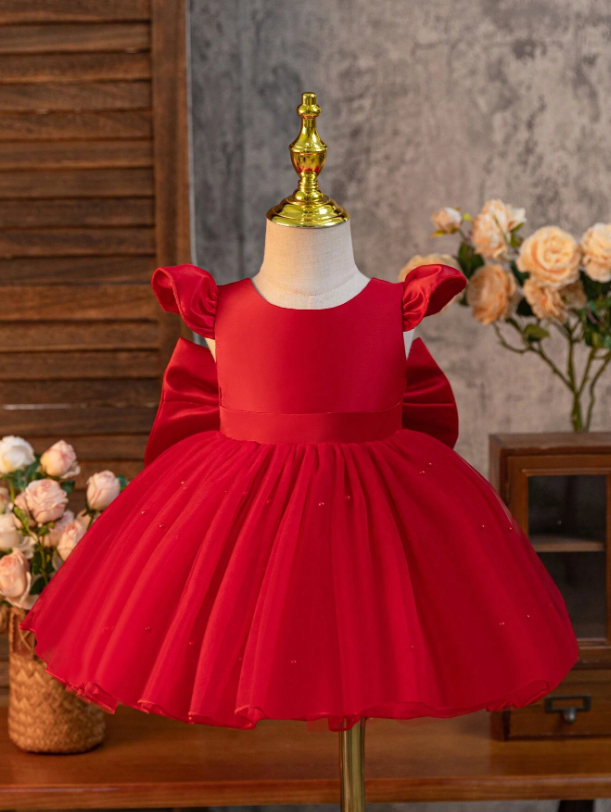 Vestido rojo chongo gala atrás sa2406254329443944