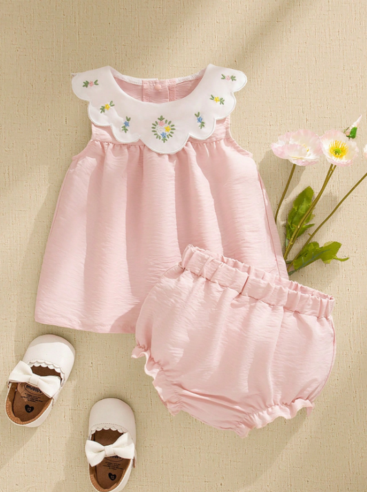 Vestido rosado bebe niña flores sa25032686811257055