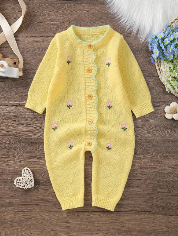 Mameluco enterizo amarillo bebe niña sa2403294251672391 pijama flores