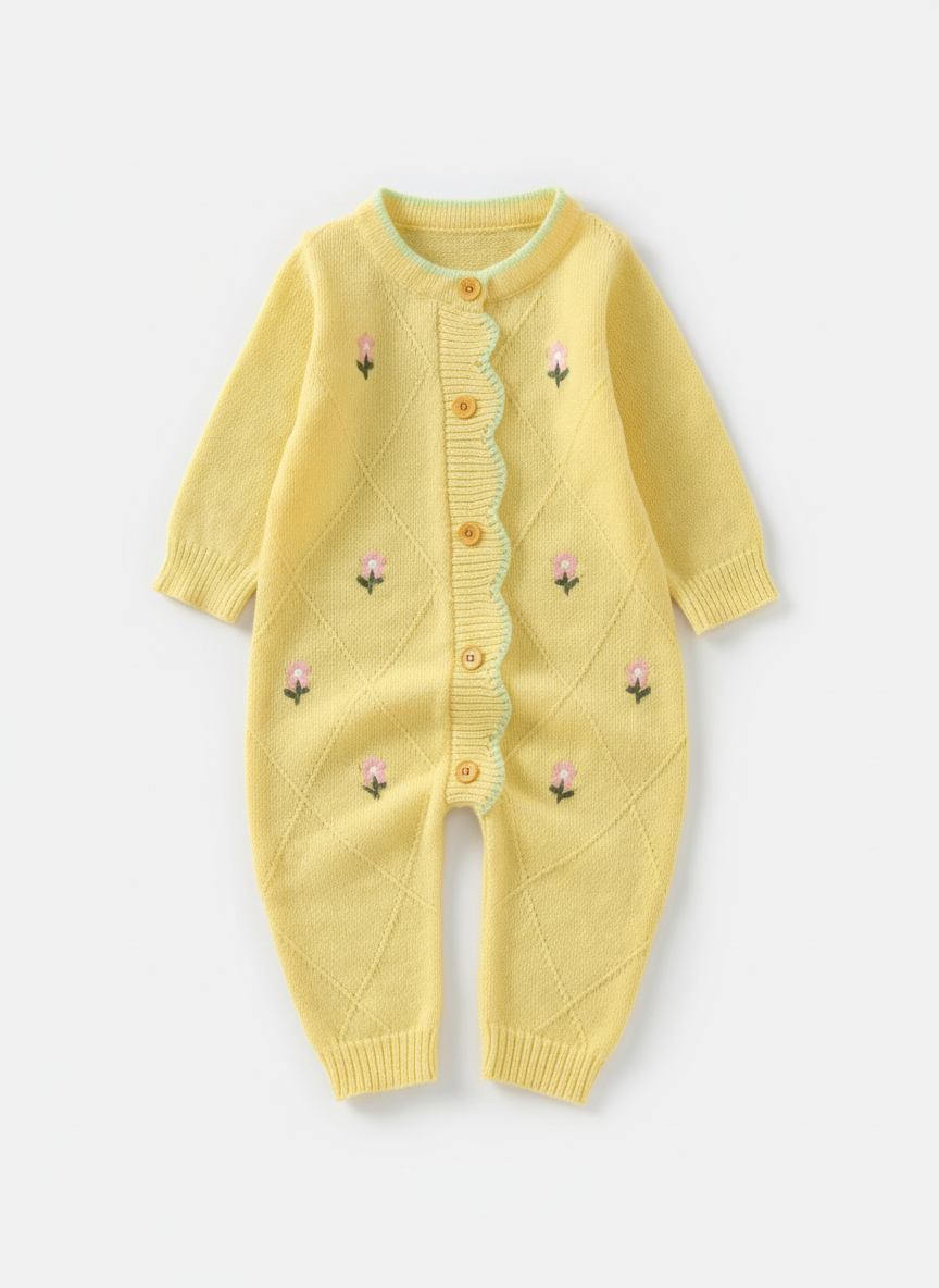 Mameluco enterizo amarillo bebe niña sa2403294251672391 pijama flores