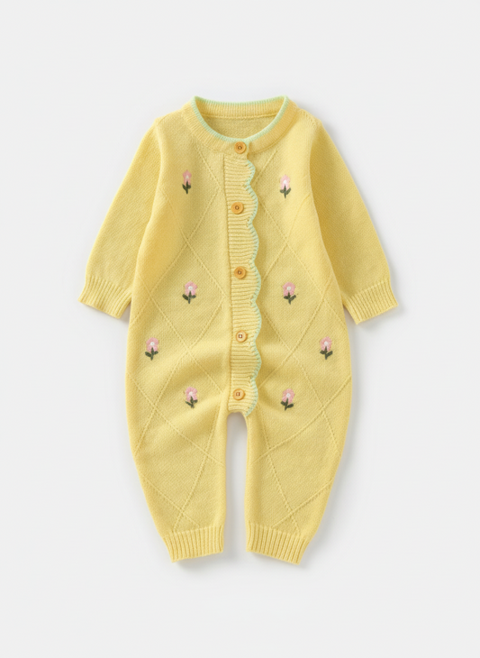 Mameluco enterizo amarillo bebe niña sa2403294251672391 pijama flores