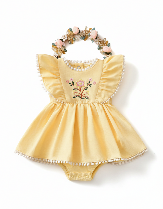 Vestido mameluco amarillo bebe niña sa2411261183833030
