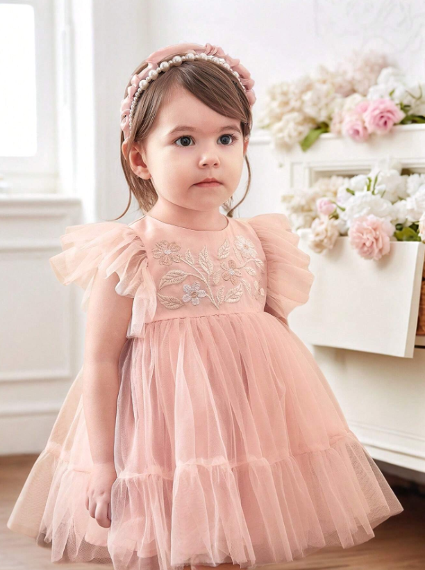 Vestido rosado lentejuelas bebe niña gala sa2404110004054559