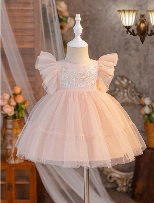 Vestido rosado lentejuelas bebe niña gala sa2404110004054559
