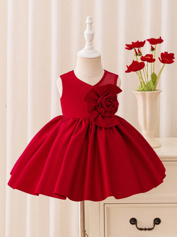 Vestido rojo evento gala bebe niña sa25073179147291124