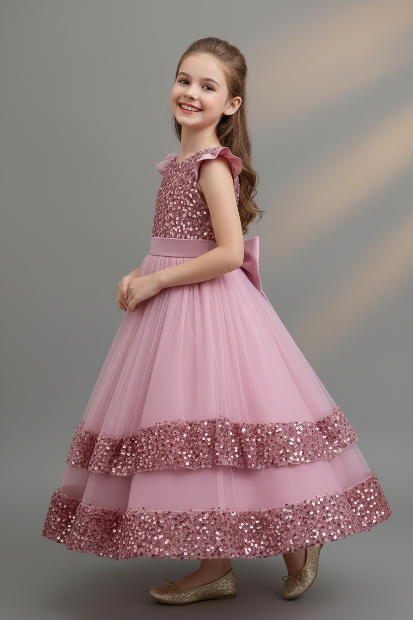 Vestido rosado gala niña sk251026646505425958