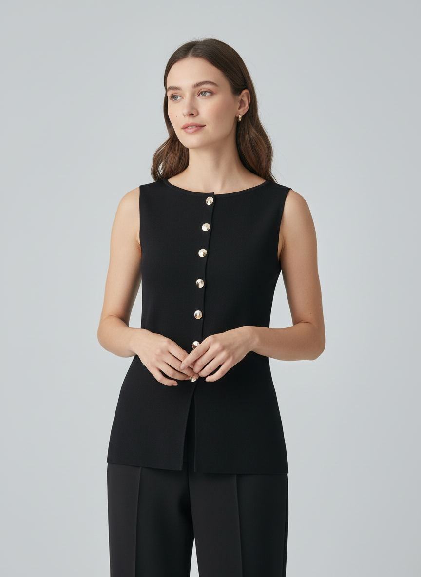 Camisa blazer chaleco dama mujer negro sz25040618237710589