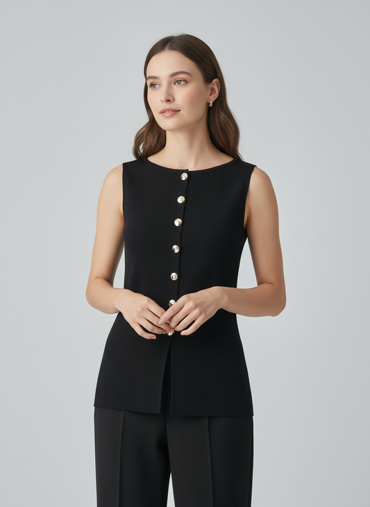 Camisa blazer chaleco dama mujer negro sz25040618237710589