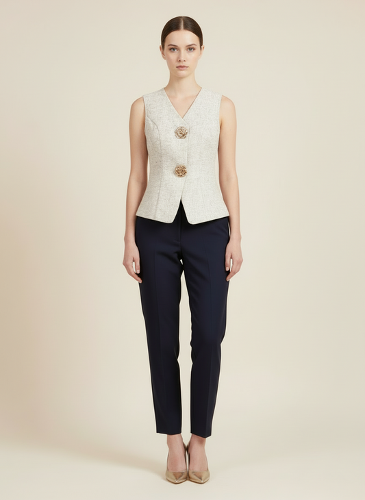 Camisa chaleco blazer beige dama mujer sz25042330307363909