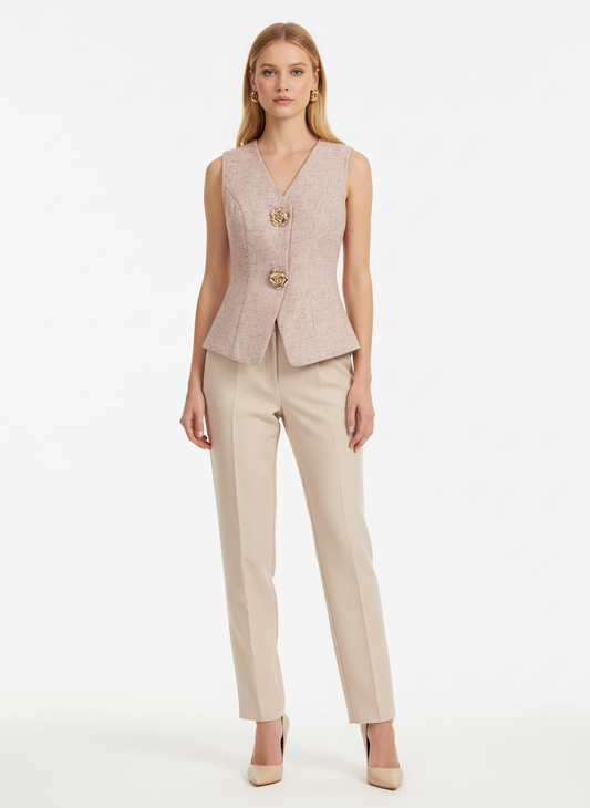 Camisa chaleco blazer rosado dama mujer sz25042330307393381